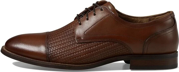 Florsheim Rucci Weave Cap Toe Oxford Men's Lace Up Wing Tip Shoes Cognac : 10 W (3E), Leather - Image 6