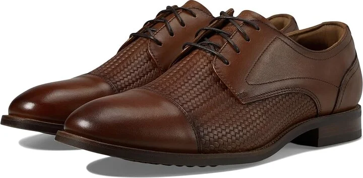 Florsheim Rucci Weave Cap Toe Oxford Men's Lace Up Wing Tip Shoes Cognac : 10 W (3E), Leather