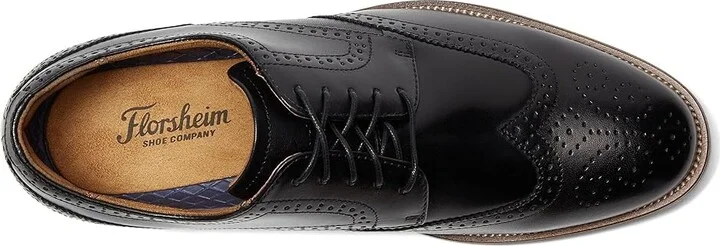 Florsheim Rucci Wing Tip Oxford Men's Shoes Black Smooth : 7 M (D), Leather - Image 2