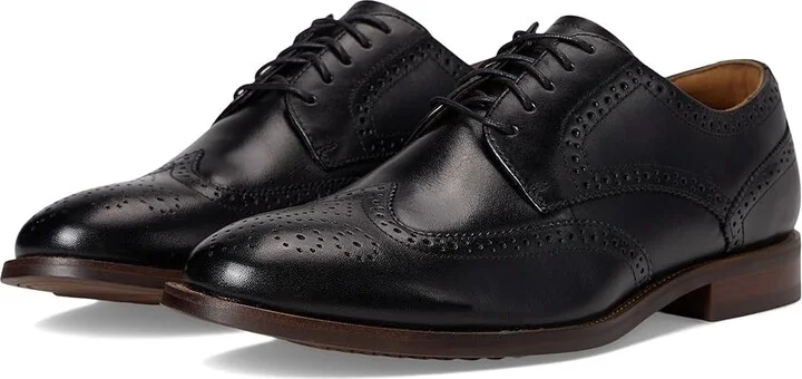 Florsheim Rucci Wing Tip Oxford Men's Shoes Black Smooth : 7 M (D), Leather