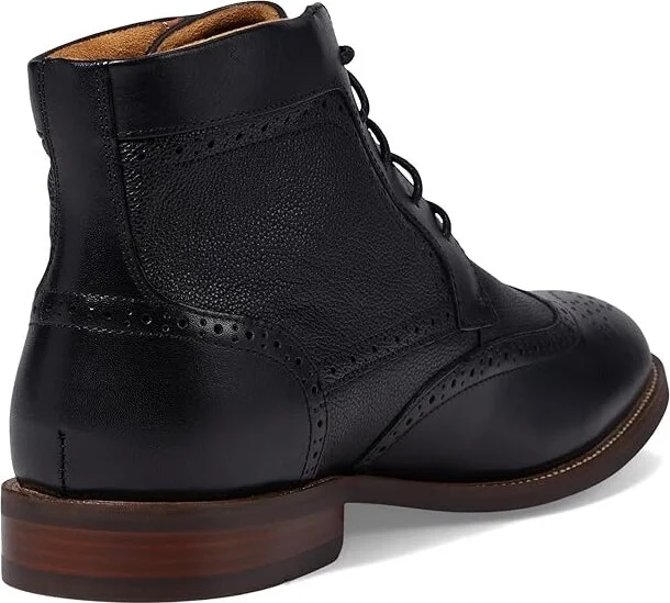 Florsheim Rucci Wingtip Lace Boot Men's Boots Black : 10.5 M (D), Leather - Image 4