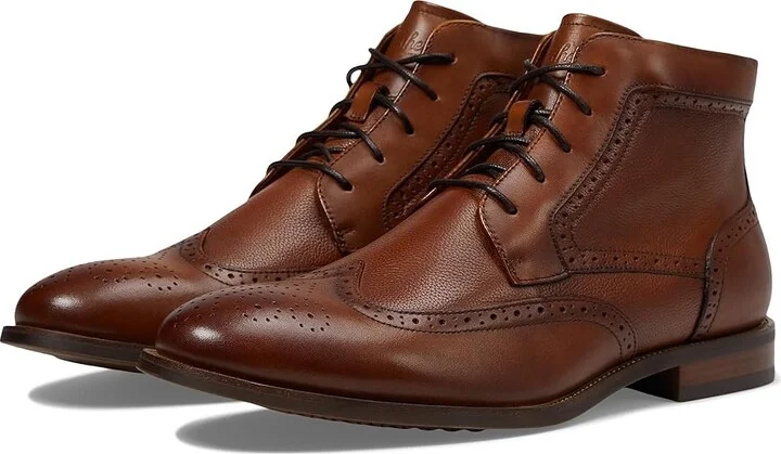 Florsheim Rucci Wingtip Lace Boot Men's Boots Cognac : 12 M (D), Leather