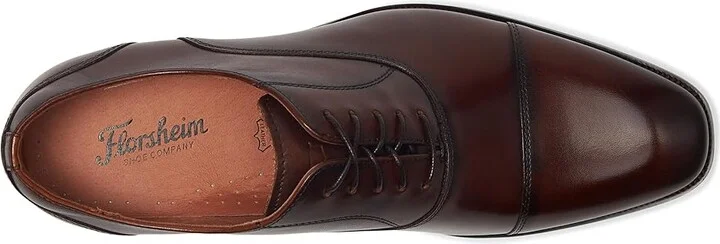 Florsheim Sorrento Lux Cap Toe Balmoral Oxford Men's Lace Up Wing Tip Shoes Brown : 8 W (3E), Leather - Image 2