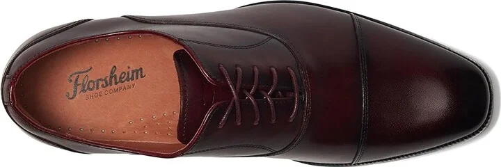 Florsheim Sorrento Lux Cap Toe Balmoral Oxford Men's Lace Up Wing Tip Shoes Burgundy : 7 W (3E), Leather - Image 2