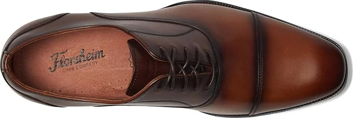 Florsheim Sorrento Lux Cap Toe Balmoral Oxford Men's Lace Up Wing Tip Shoes Cognac : 7.5 M (D), Leather - Image 2
