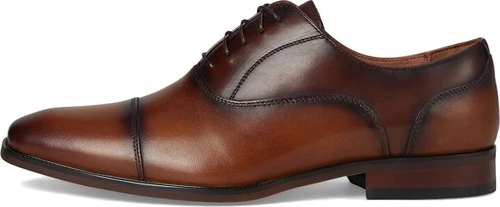 Florsheim Sorrento Lux Cap Toe Balmoral Oxford Men's Lace Up Wing Tip Shoes Cognac : 7.5 M (D), Leather - Image 6