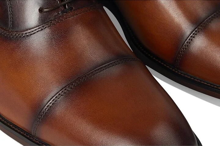 Florsheim Sorrento Lux Cap Toe Balmoral Oxford Men's Lace Up Wing Tip Shoes Cognac : 7.5 M (D), Leather - Image 7