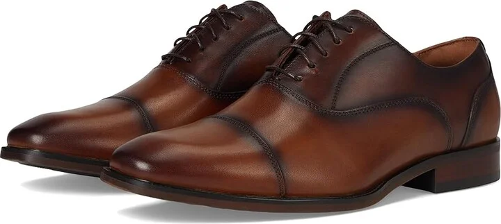 Florsheim Sorrento Lux Cap Toe Balmoral Oxford Men's Lace Up Wing Tip Shoes Cognac : 7.5 M (D), Leather