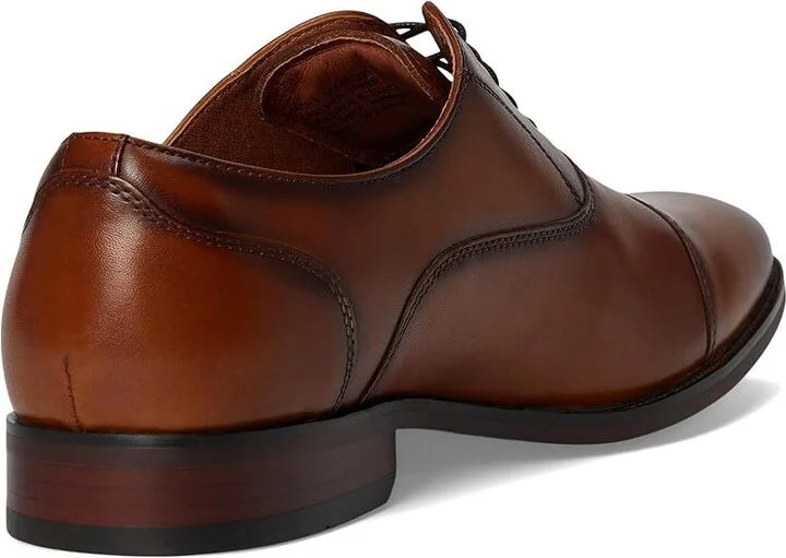Florsheim Sorrento Lux Cap Toe Balmoral Oxford Men's Lace Up Wing Tip Shoes Cognac : 9.5 M (D), Leather - Image 4