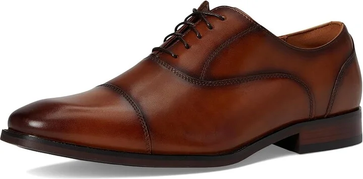 Florsheim Sorrento Lux Cap Toe Balmoral Oxford Men's Lace Up Wing Tip Shoes Cognac : 9.5 M (D), Leather - Image 5