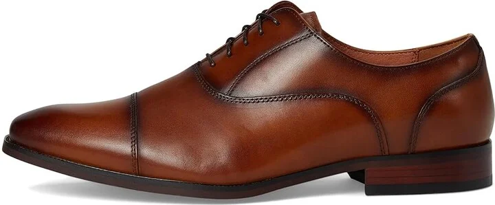 Florsheim Sorrento Lux Cap Toe Balmoral Oxford Men's Lace Up Wing Tip Shoes Cognac : 9.5 M (D), Leather - Image 6