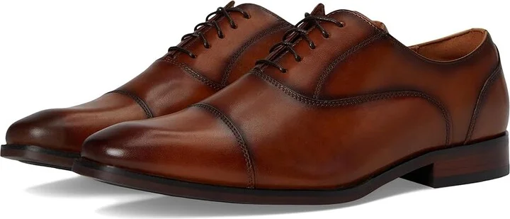 Florsheim Sorrento Lux Cap Toe Balmoral Oxford Men's Lace Up Wing Tip Shoes Cognac : 9.5 M (D), Leather