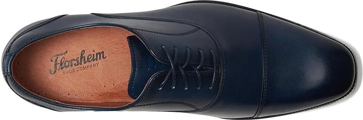 Florsheim Sorrento Lux Cap Toe Balmoral Oxford Men's Lace Up Wing Tip Shoes Navy : 10 W (3E), Leather - Image 2