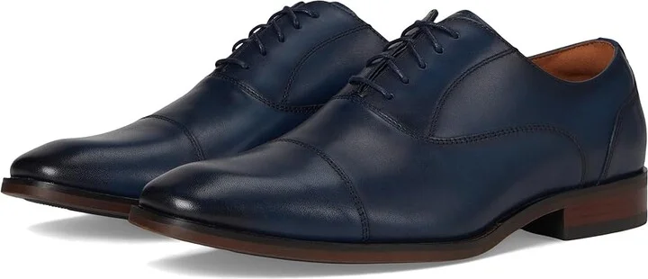 Florsheim Sorrento Lux Cap Toe Balmoral Oxford Men's Lace Up Wing Tip Shoes Navy : 10 W (3E), Leather