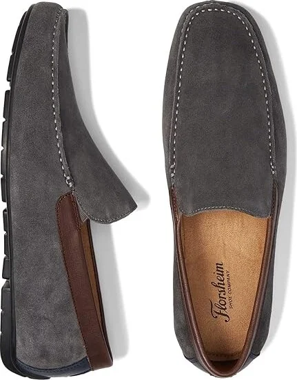 Florsheim Talladega Moc Toe Venetian Driver Men's Shoes Gray Suede/Brown Smooth/Navy Smooth : 13 M (D)