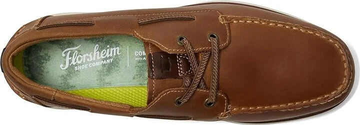 Florsheim Tropics Elastic Lace Moc Toe Boat Shoes Men's Shoes Brown Crazy Horse : 8 W (3E), Leather - Image 2