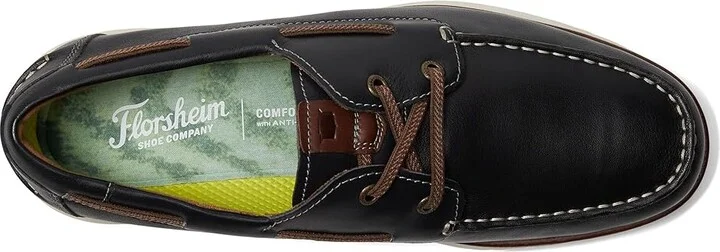 Florsheim Tropics Elastic Lace Moc Toe Boat Shoes Men's Shoes Navy : 11 W (3E), Leather - Image 2