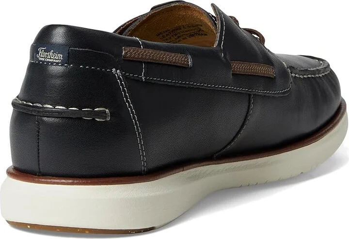 Florsheim Tropics Elastic Lace Moc Toe Boat Shoes Men's Shoes Navy : 11 W (3E), Leather - Image 4