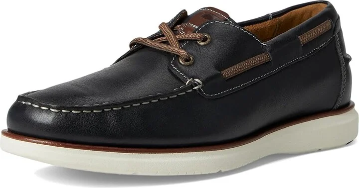 Florsheim Tropics Elastic Lace Moc Toe Boat Shoes Men's Shoes Navy : 11 W (3E), Leather - Image 5