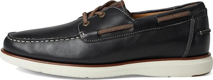 Florsheim Tropics Elastic Lace Moc Toe Boat Shoes Men's Shoes Navy : 11 W (3E), Leather - Image 6