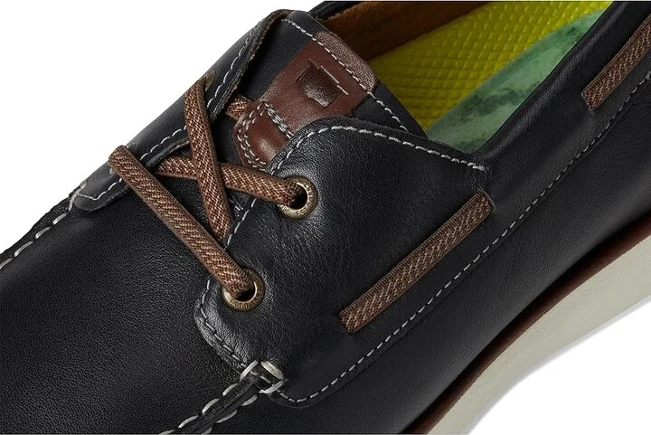 Florsheim Tropics Elastic Lace Moc Toe Boat Shoes Men's Shoes Navy : 11 W (3E), Leather - Image 7