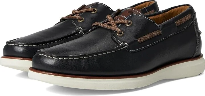 Florsheim Tropics Elastic Lace Moc Toe Boat Shoes Men's Shoes Navy : 11 W (3E), Leather