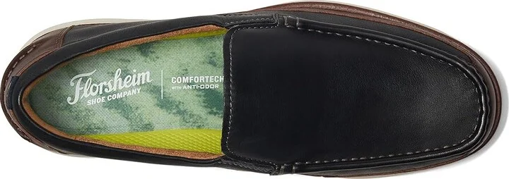 Florsheim Tropics Moc Toe Venetian Slip-On Men's Shoes Black : 11 W (3E), Leather - Image 2