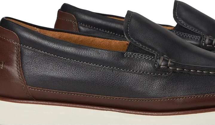 Florsheim Tropics Moc Toe Venetian Slip-On Men's Shoes Black : 11 W (3E), Leather - Image 7