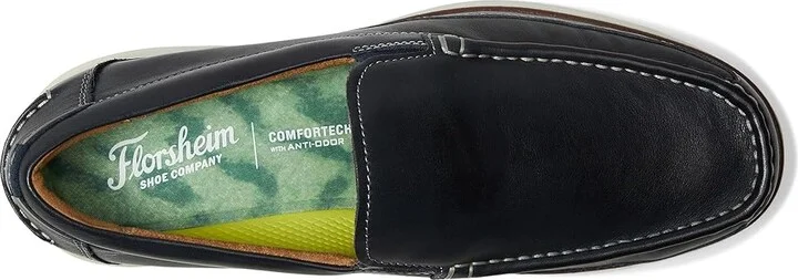Florsheim Tropics Moc Toe Venetian Slip-On Men's Shoes Navy : 7 W (3E), Leather - Image 2