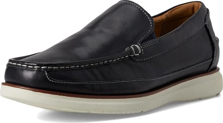 Florsheim Tropics Moc Toe Venetian Slip-On Men's Shoes Navy : 7 W (3E), Leather - Image 5