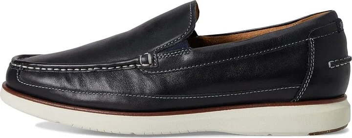 Florsheim Tropics Moc Toe Venetian Slip-On Men's Shoes Navy : 7 W (3E), Leather - Image 6