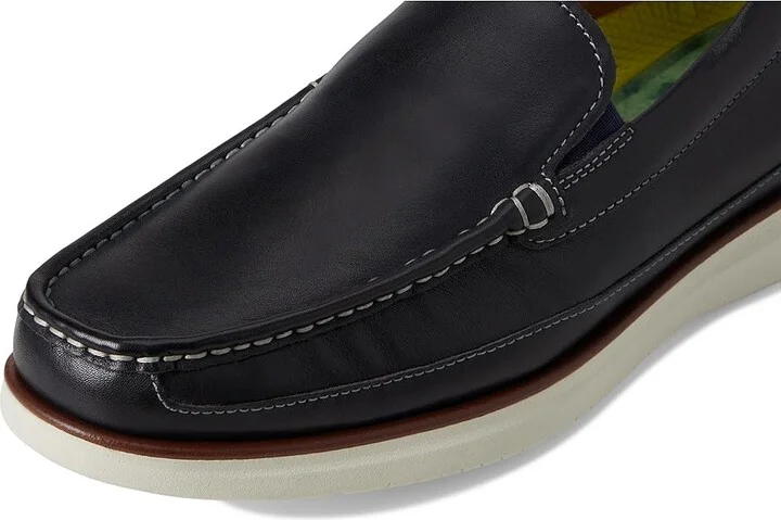 Florsheim Tropics Moc Toe Venetian Slip-On Men's Shoes Navy : 7 W (3E), Leather - Image 7
