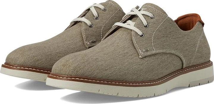 Florsheim Vibe Canvas Plain Toe Oxford Men's Shoes Taupe : 9 W (3E), Canvas/Rubber