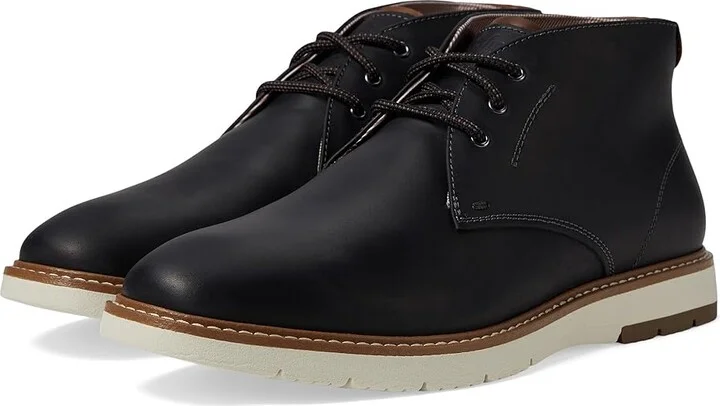 Florsheim Vibe Plain Toe Chukka Men's Boots Black Crazy Horse : 8 W (3E), Leather/Rubber