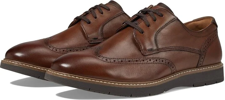Florsheim Vibe Wing Tip Oxford Men's Shoes Cognac 1 : 8 M (D), Nubuck/Rubber