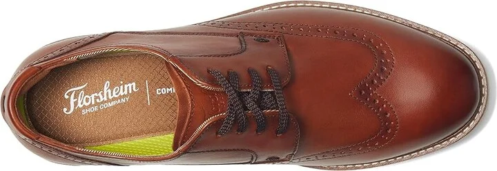 Florsheim Vibe Wing Tip Oxford Men's Shoes Cognac 2 : 7.5 M (D), Leather - Image 2