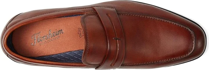 Florsheim Zaffiro Moc Toe Penny Loafer Men's Lace Up Wing Tip Shoes Cognac : 7.5 W (3E), Leather - Image 2