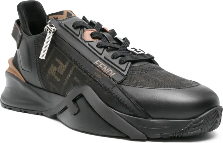 Flow FF-jacquard leather sneakers - Image 2