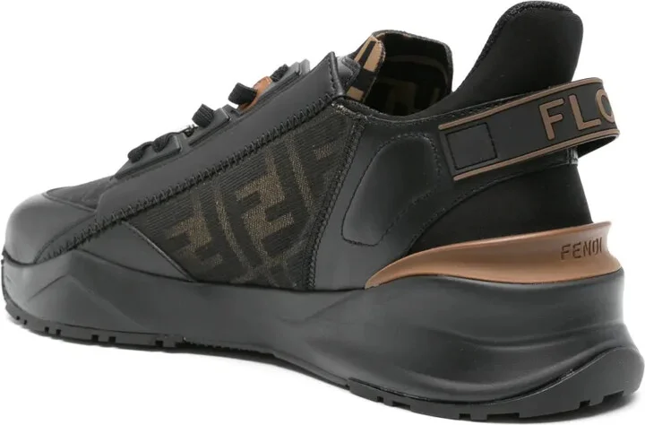 Flow FF-jacquard leather sneakers - Image 3