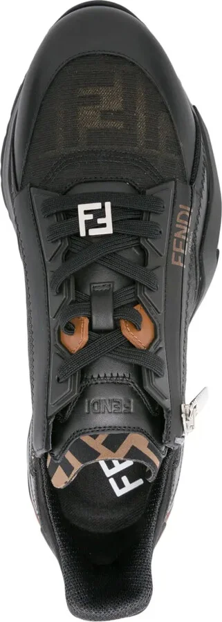 Flow FF-jacquard leather sneakers - Image 4