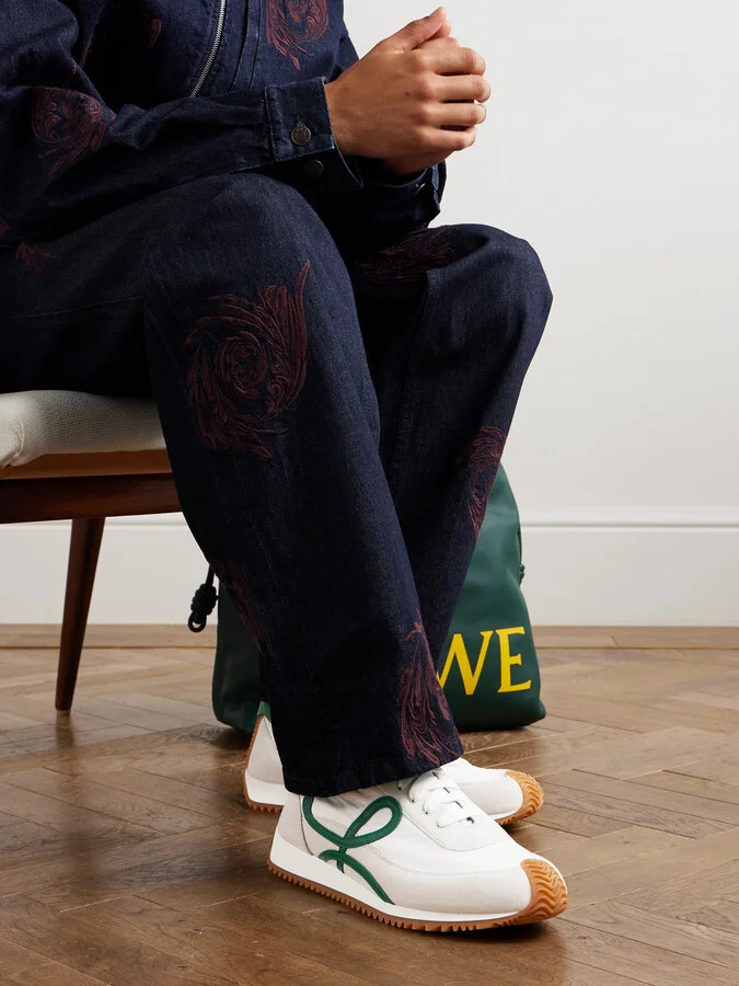 Flow Runner 2.0 Leather-Trimmed Suede and Nylon Sneakers - Image 2