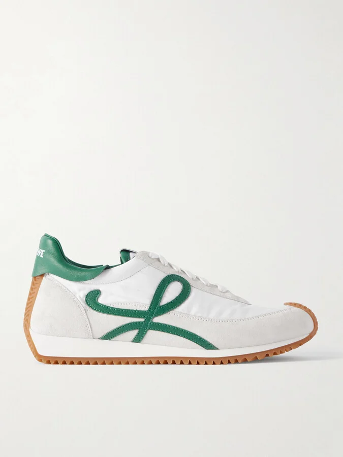 Flow Runner 2.0 Leather-Trimmed Suede and Nylon Sneakers