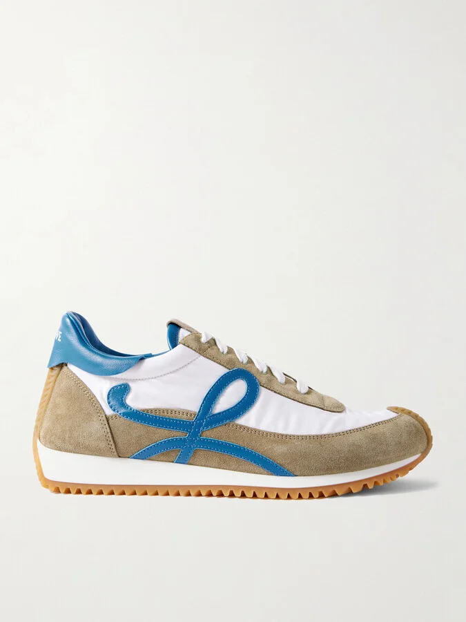 Flow Runner 2.0 Leather-Trimmed Suede and Nylon Sneakers