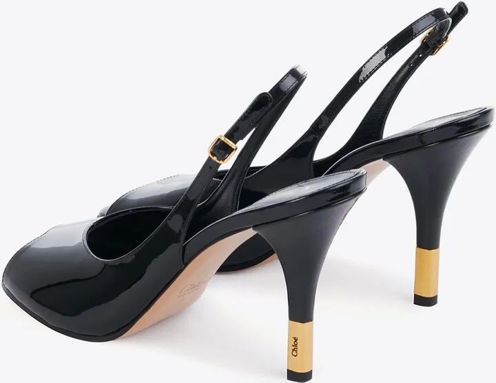 Flower 95 Patent Leather Slingback Sandals - Image 2