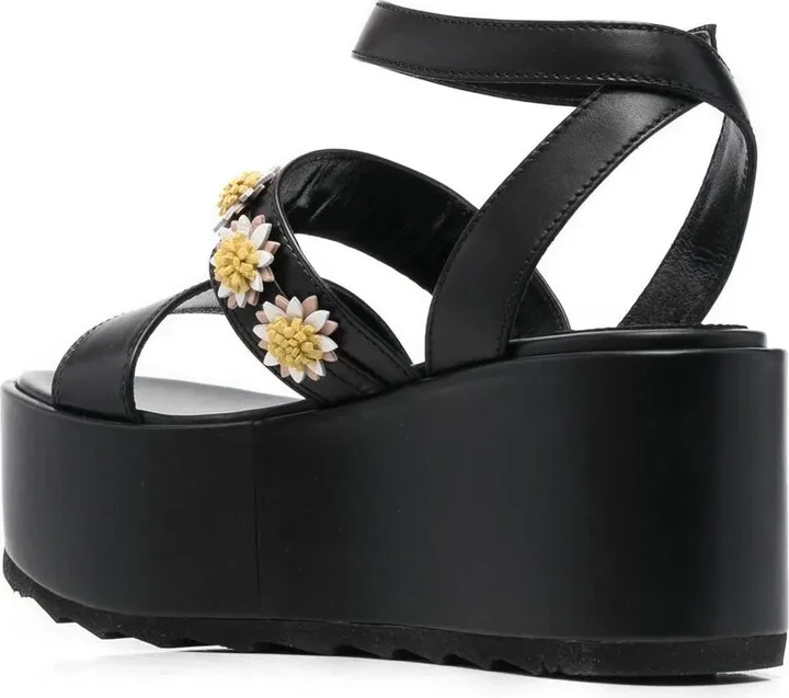 Flower-Applique Detail 80mm Sandals - Image 3