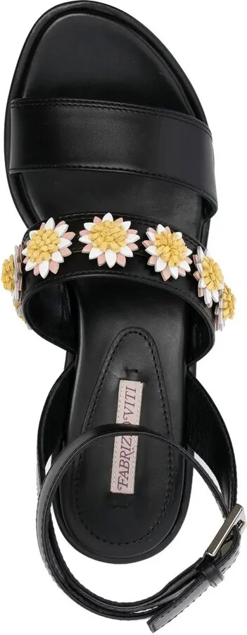 Flower-Applique Detail 80mm Sandals - Image 4