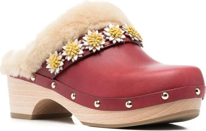 Flower-Applique Detail Mules - Image 2