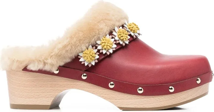 Flower-Applique Detail Mules