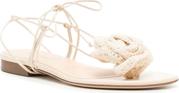 Flower crochet-knit sandals - Image 2