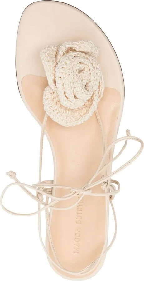 Flower crochet-knit sandals - Image 4
